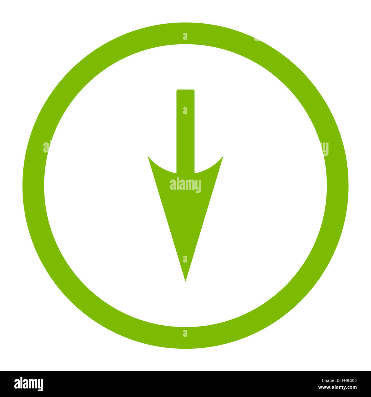 Scharfen Pfeil nach unten flach Eco grün gerundet Raster Farbsymbol Stockfoto