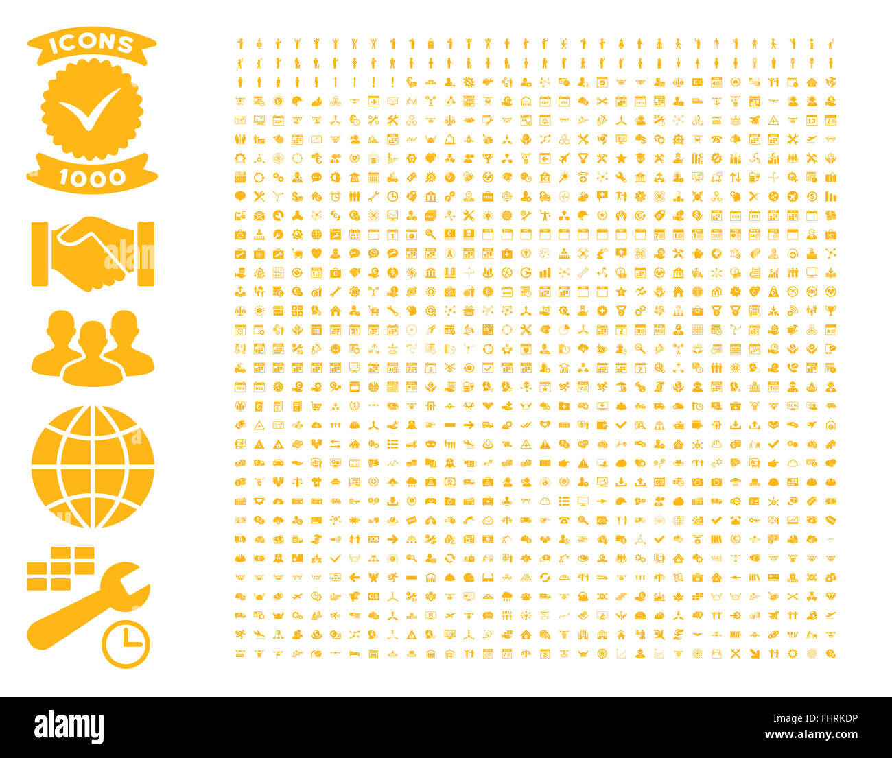 Sammlung von 1000 flache Vektor-Icons Stockfoto