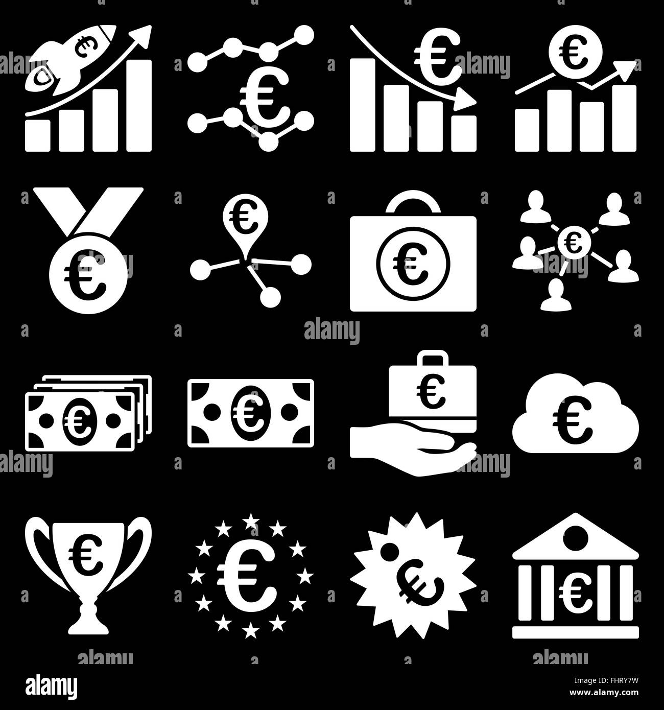 Euro Banking-Geschäft und Service-tools-Symbole Stockfoto