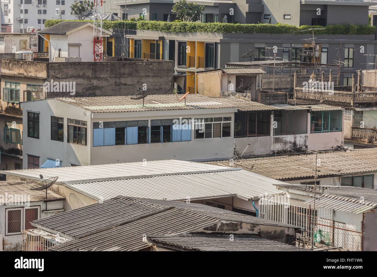 Die schöne Aussicht auf Stadt sind Dichte von Aufenthalts- und Gebäude Stockfoto