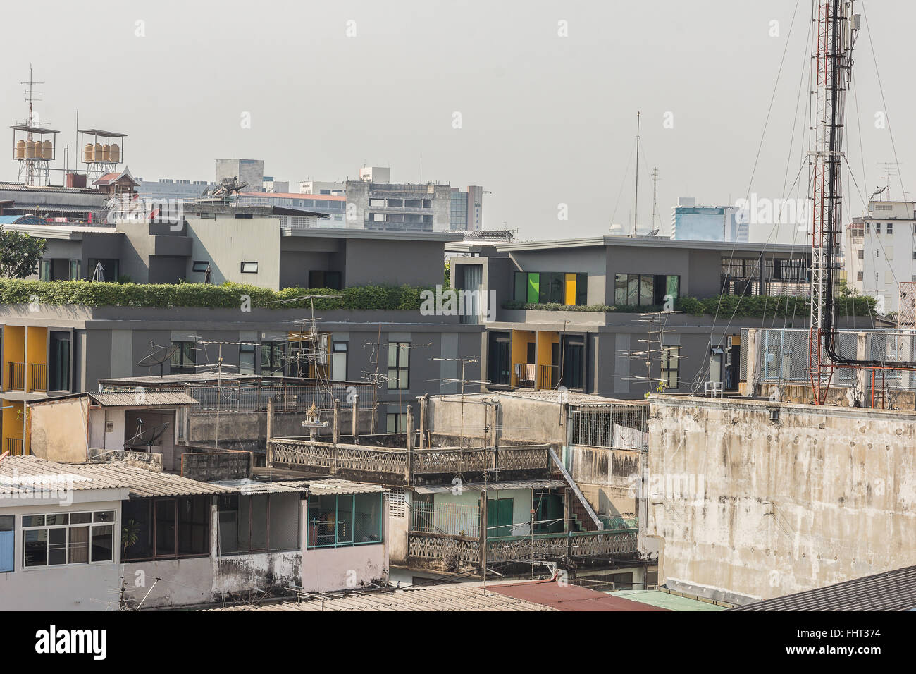 Die schöne Aussicht auf Stadt sind Dichte von Aufenthalts- und Gebäude Stockfoto