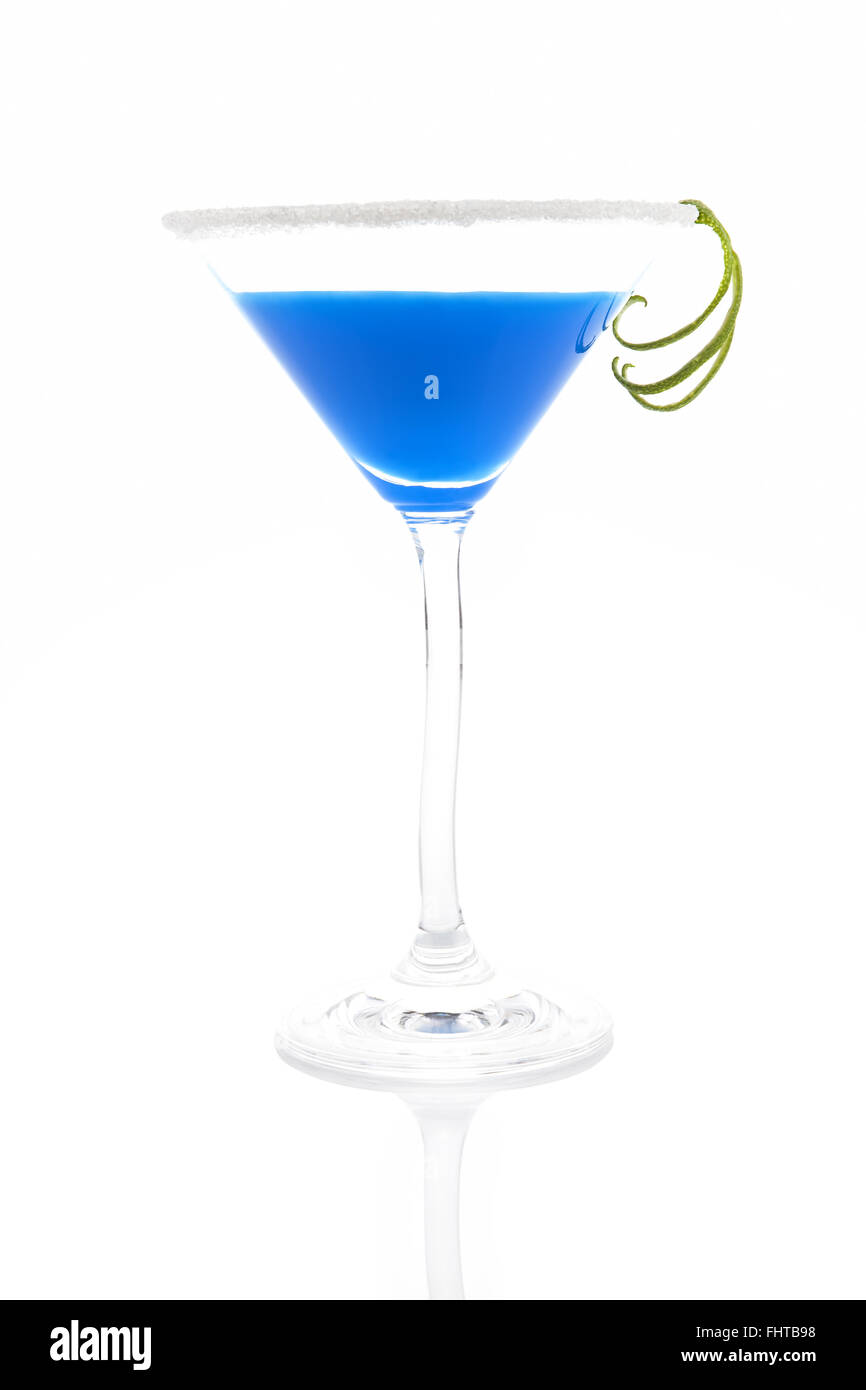 Cremige blau cocktail isoliert. Stockfoto