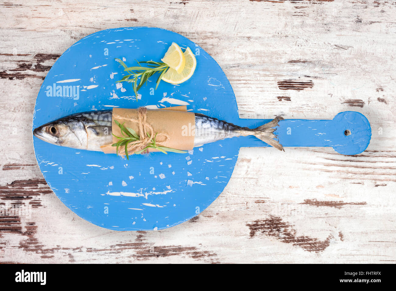 Frische Makrele Fisch. Stockfoto