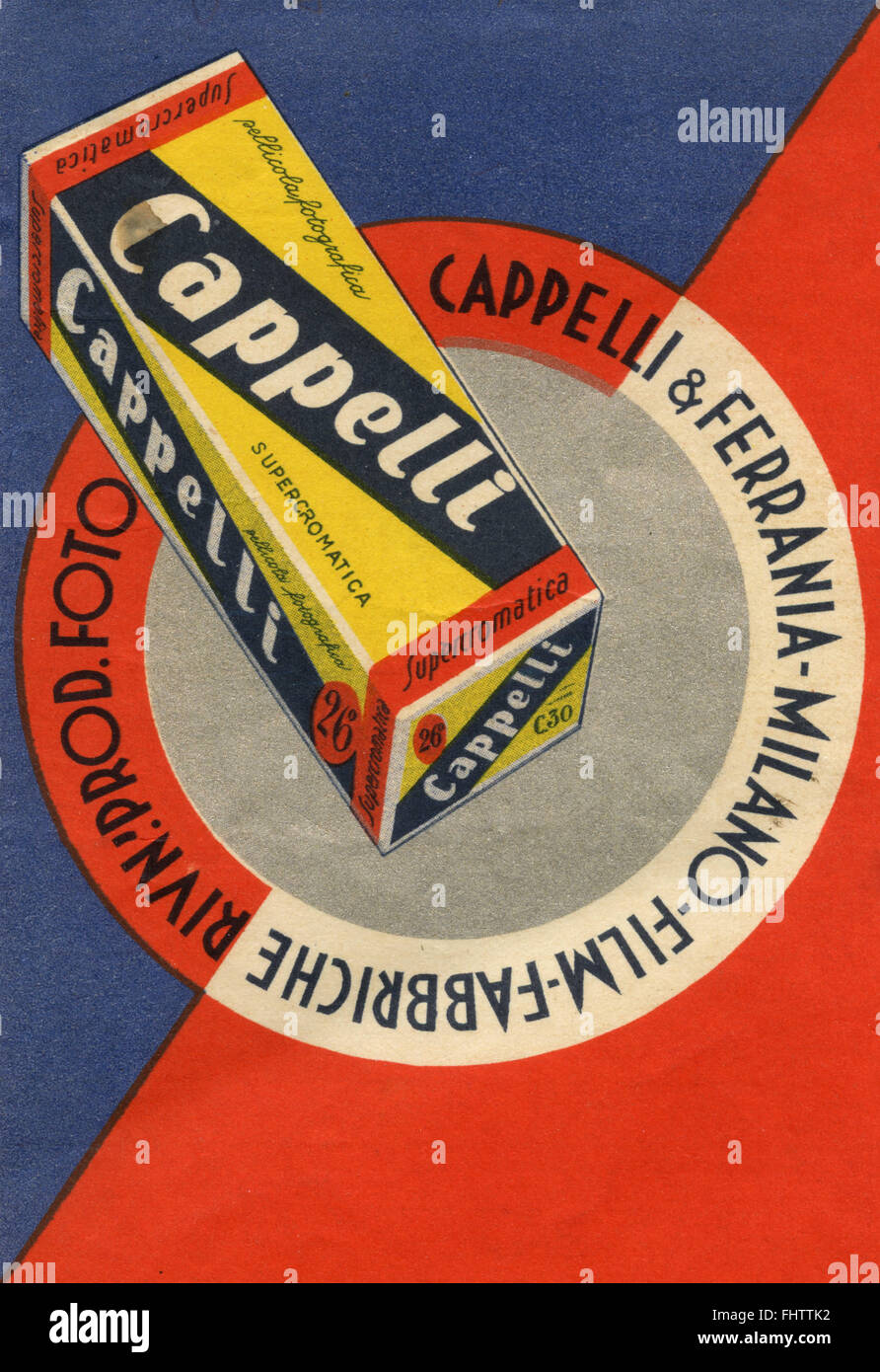 Fotofilm Hüte, Vintage Werbung Stockfoto