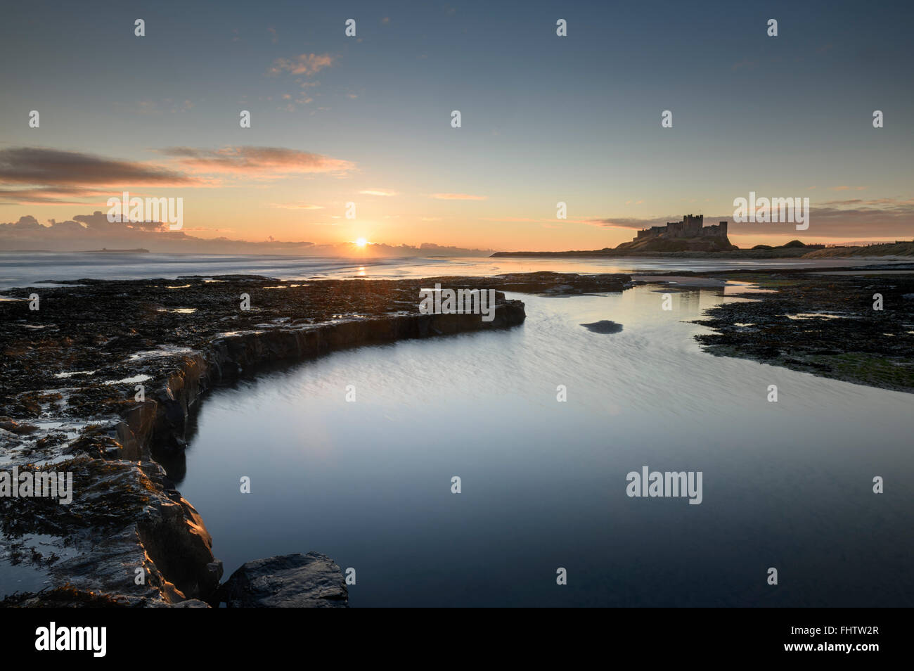 Bamburgh Küste Stockfoto