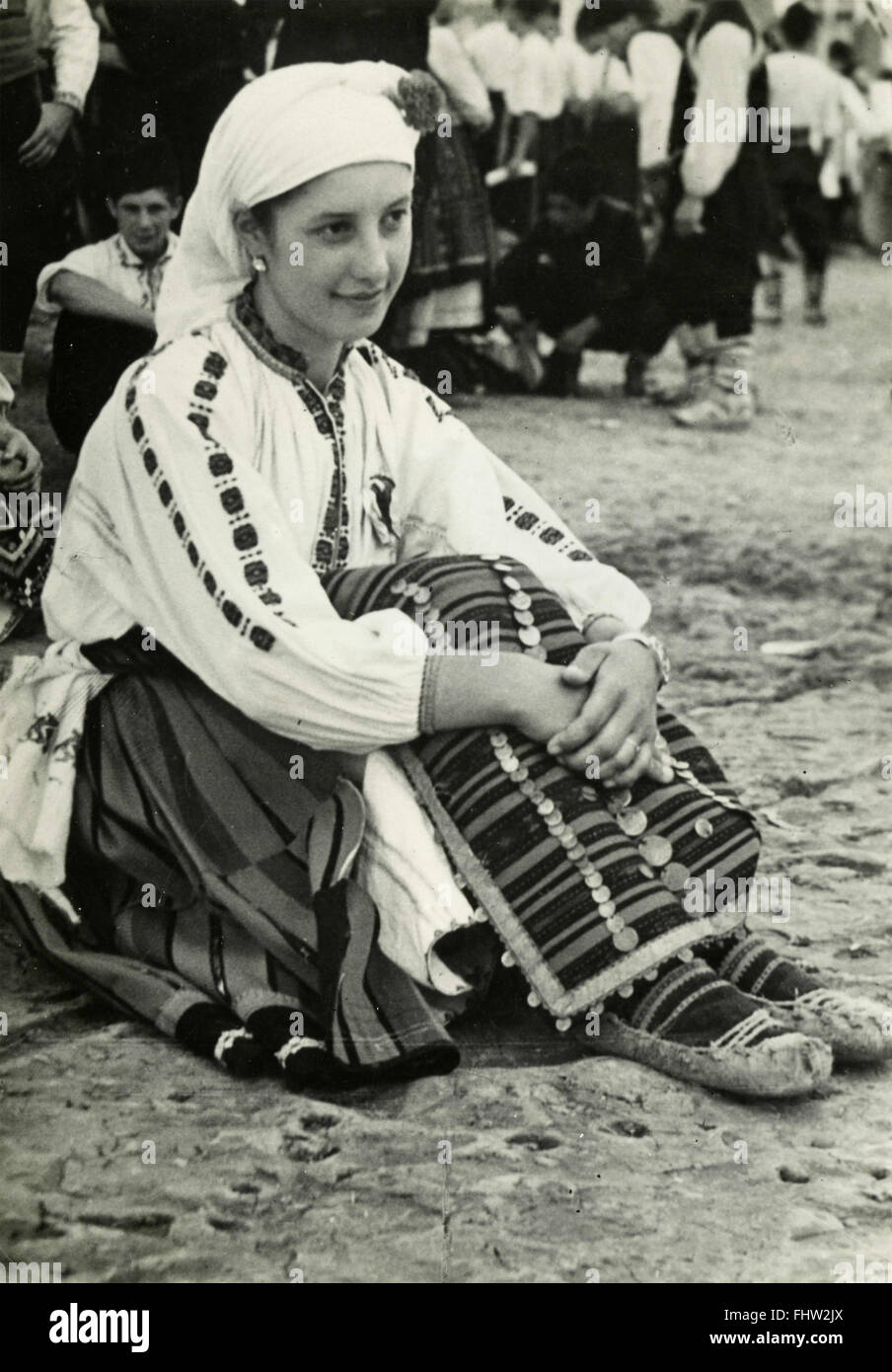 Bäuerin in Tracht, Pleven, Bulgarien Stockfoto