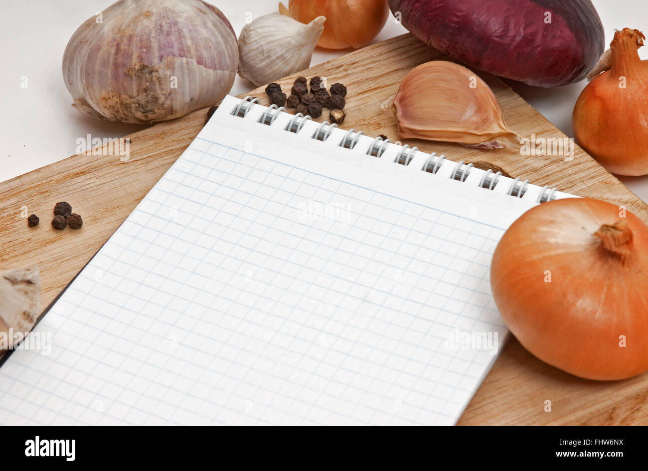 Notebook für kulinarische Rezepte Stockfoto