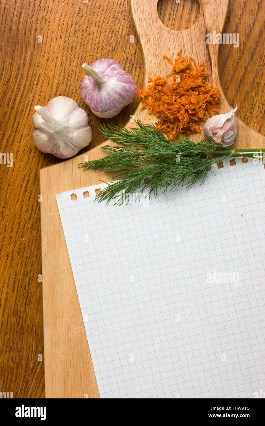 Notebook für kulinarische Rezepte Stockfoto