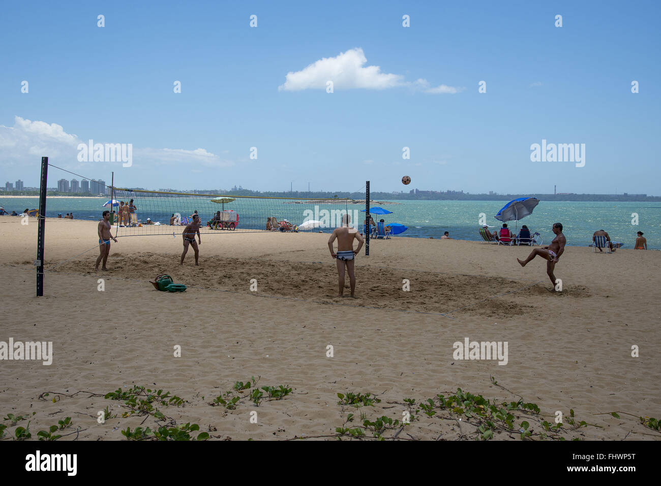 Beach-Volleyball in Cambridgeshire Stockfoto