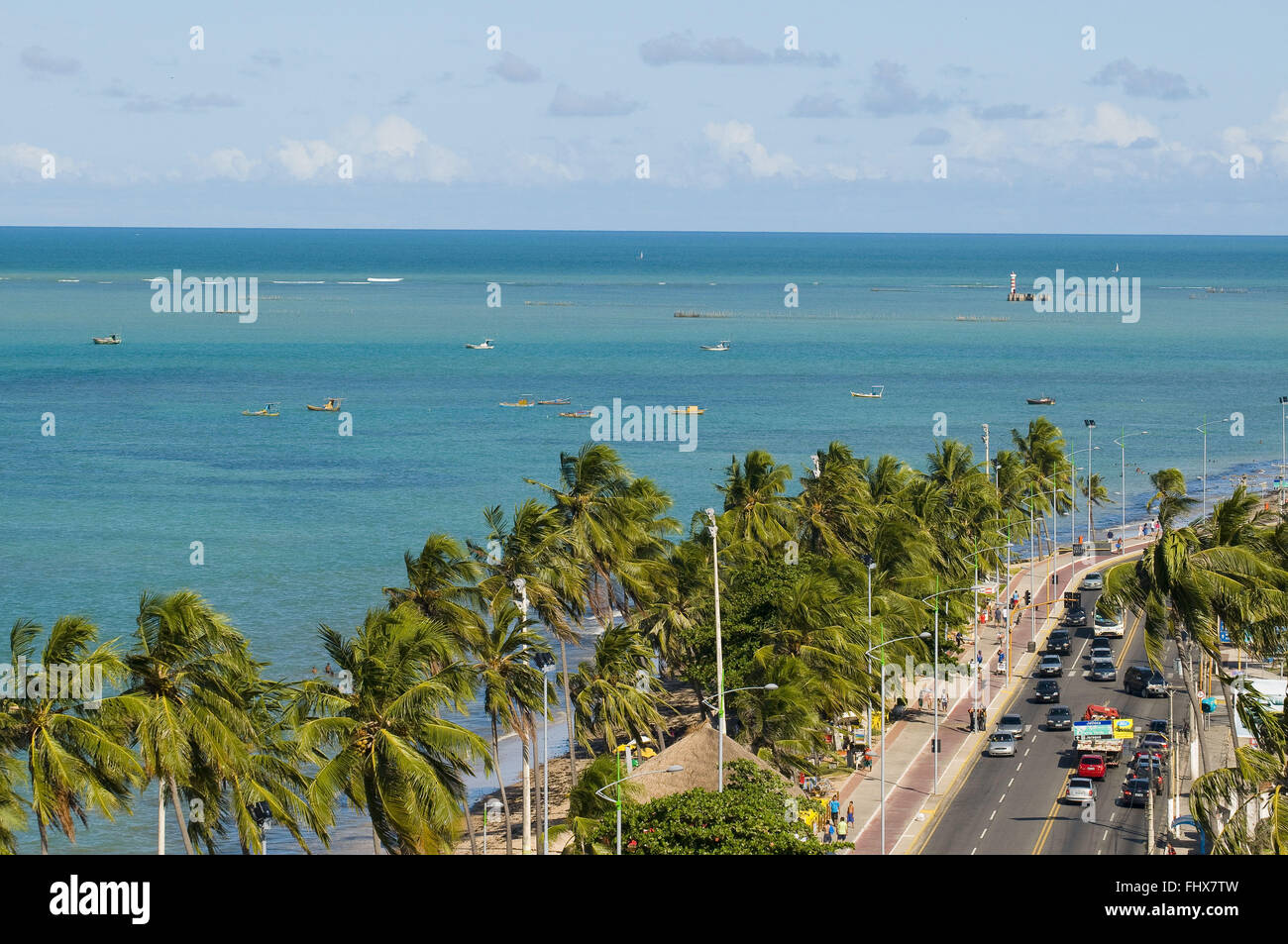 Alvaro Octacílio Avenue - Ponta Verde Strand Stadt von Maceio Stockfoto