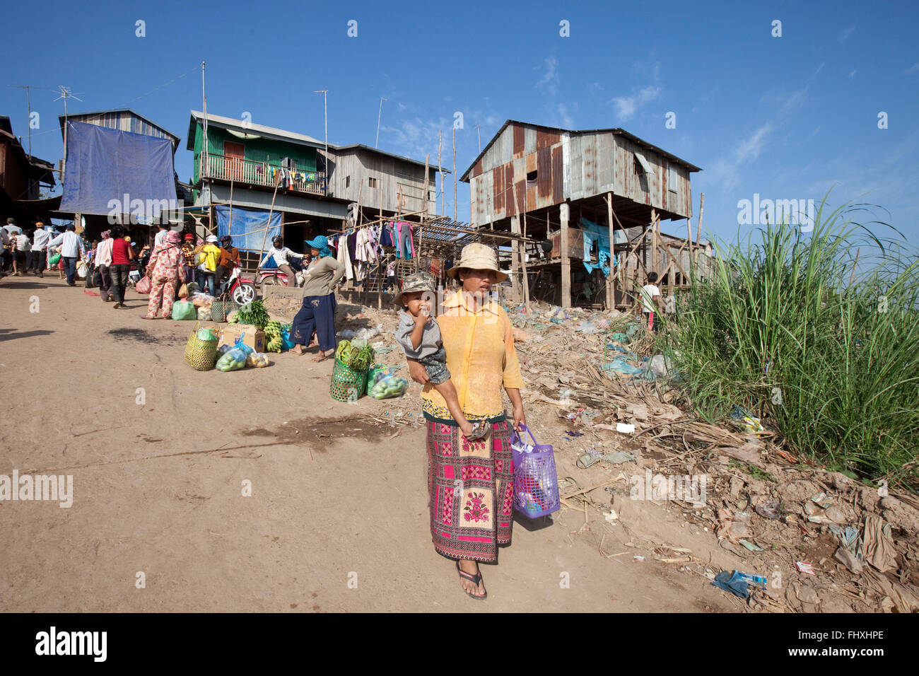 Kambodscha: Ufer des Tonle Sap See und Fluss Stockfoto