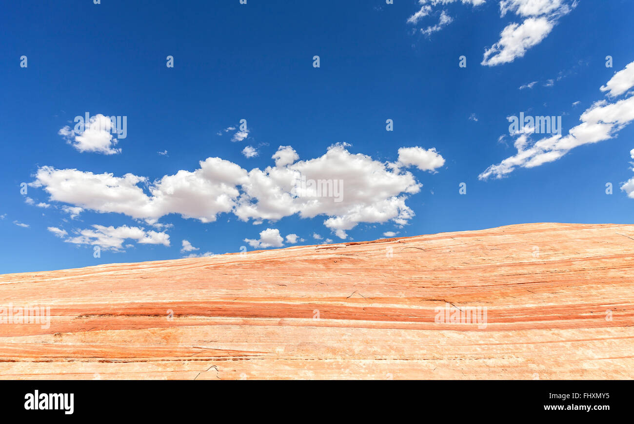 Felsformation gegen blauen Himmel, Valley of Fire, Nevada, USA. Stockfoto
