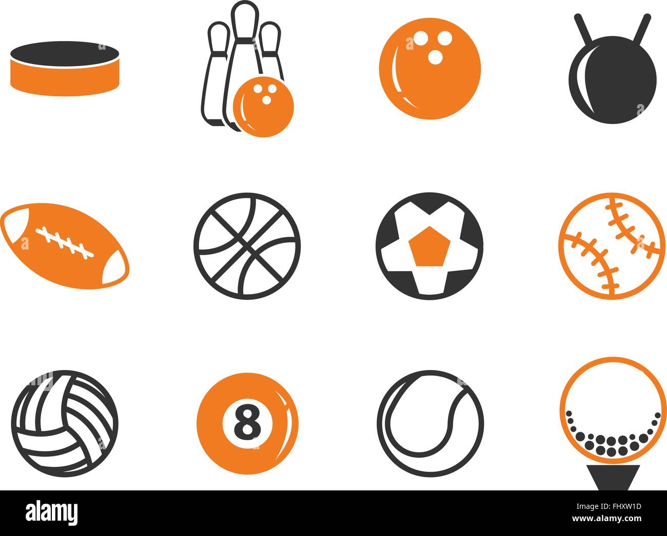 Sport-Kugeln web Icons für User Interfacedesign Stock Vektor