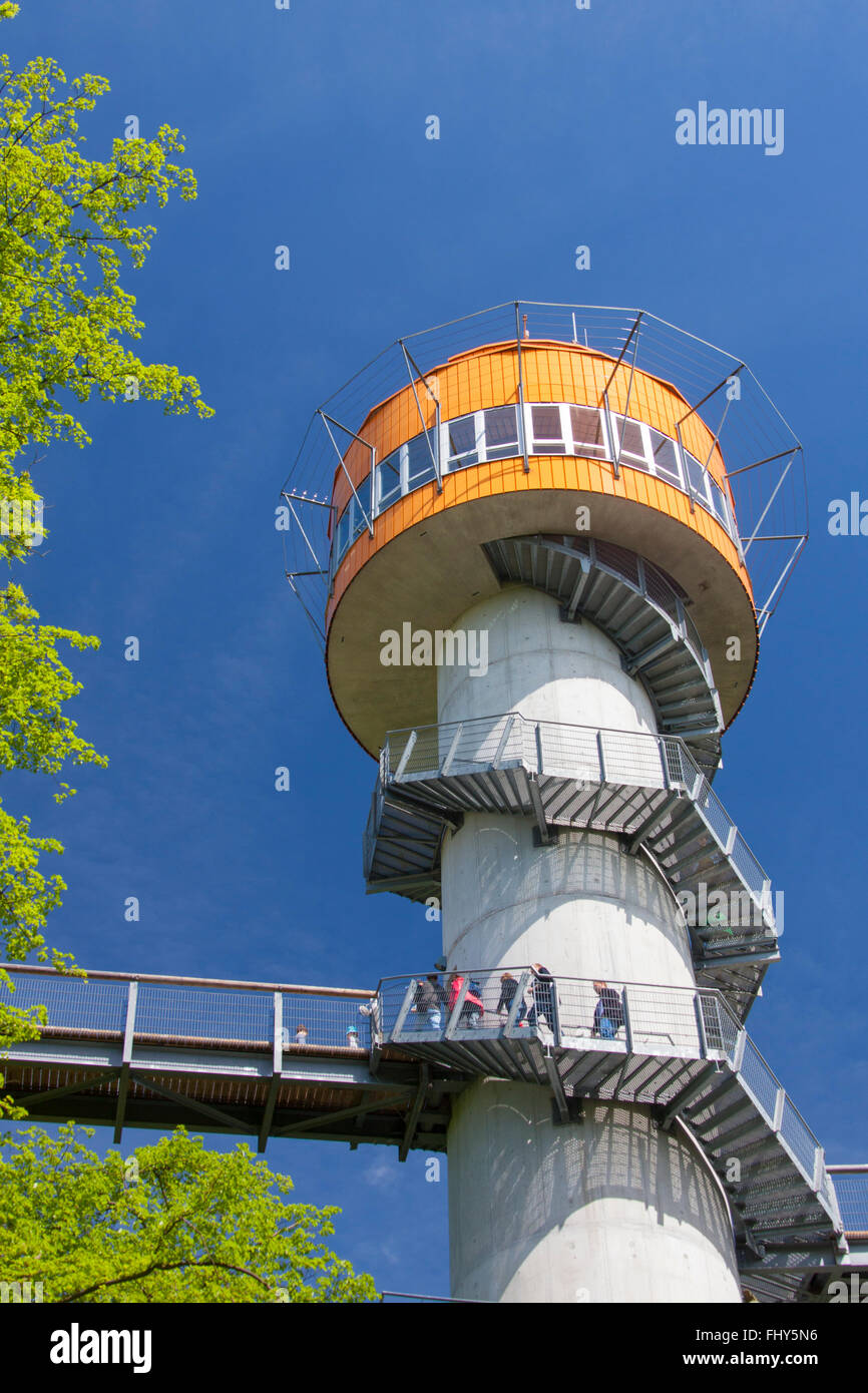 Turm des Baum-Top Trail / Turm des Baumkronenpfades / Baumwipfelpfad am Nationalpark Hainich, Thüringen, Deutschland Stockfoto
