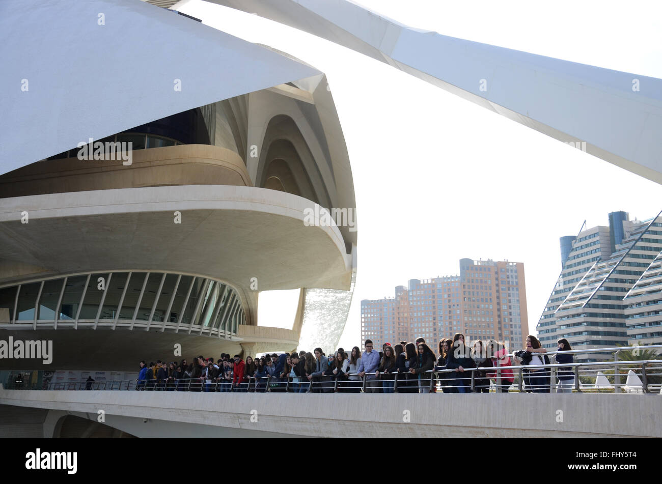 Ausflug nach Palau de Les Arts Reina Sofia-Schule"Valencia, Spanien Stockfoto