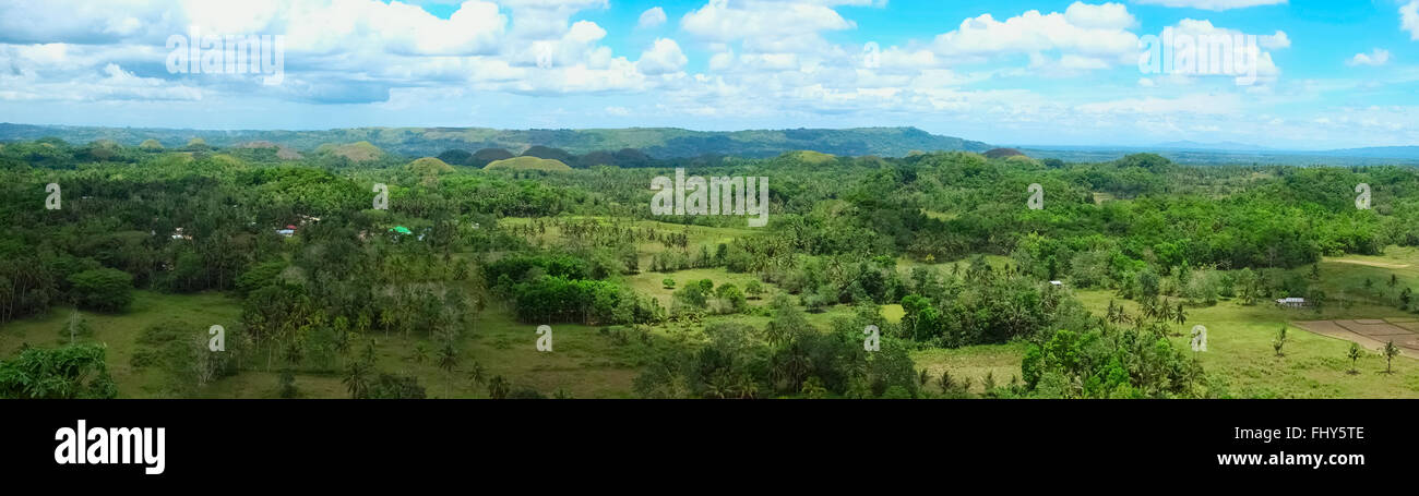 Panorama des berühmten Chocolate Hills Naturdenkmal, Bohol Island, Philippinen Stockfoto