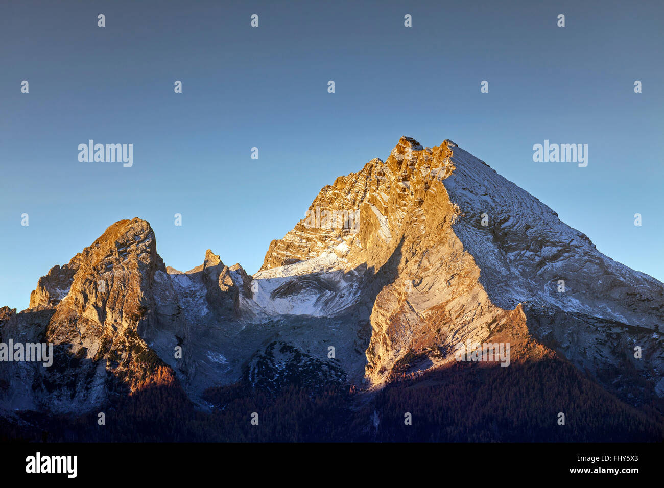 Mount Watzmann in den Bayerischen Alpen bei Berchtesgaden, Bayern, Deutschland Stockfoto