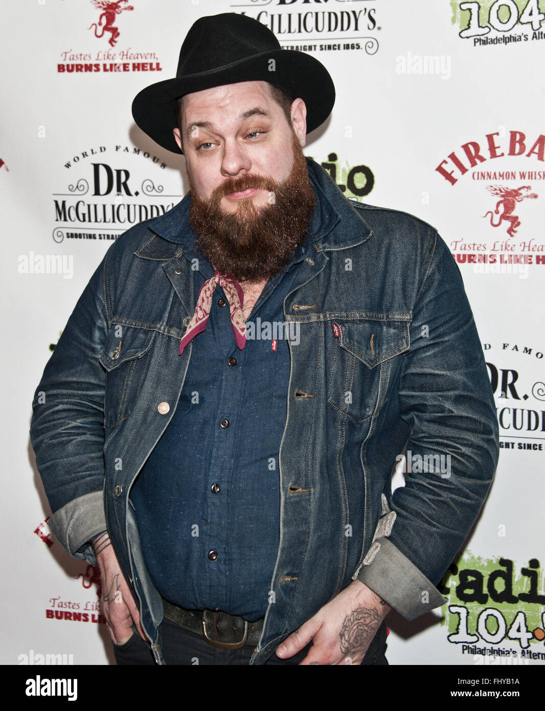 Philadelphia, Pennsylvania, USA. 31. Januar 2016. Nathaniel Rateliffs Posen bei Radio 1045 Winter Jam 2016 bei XFINITY Live! Stockfoto