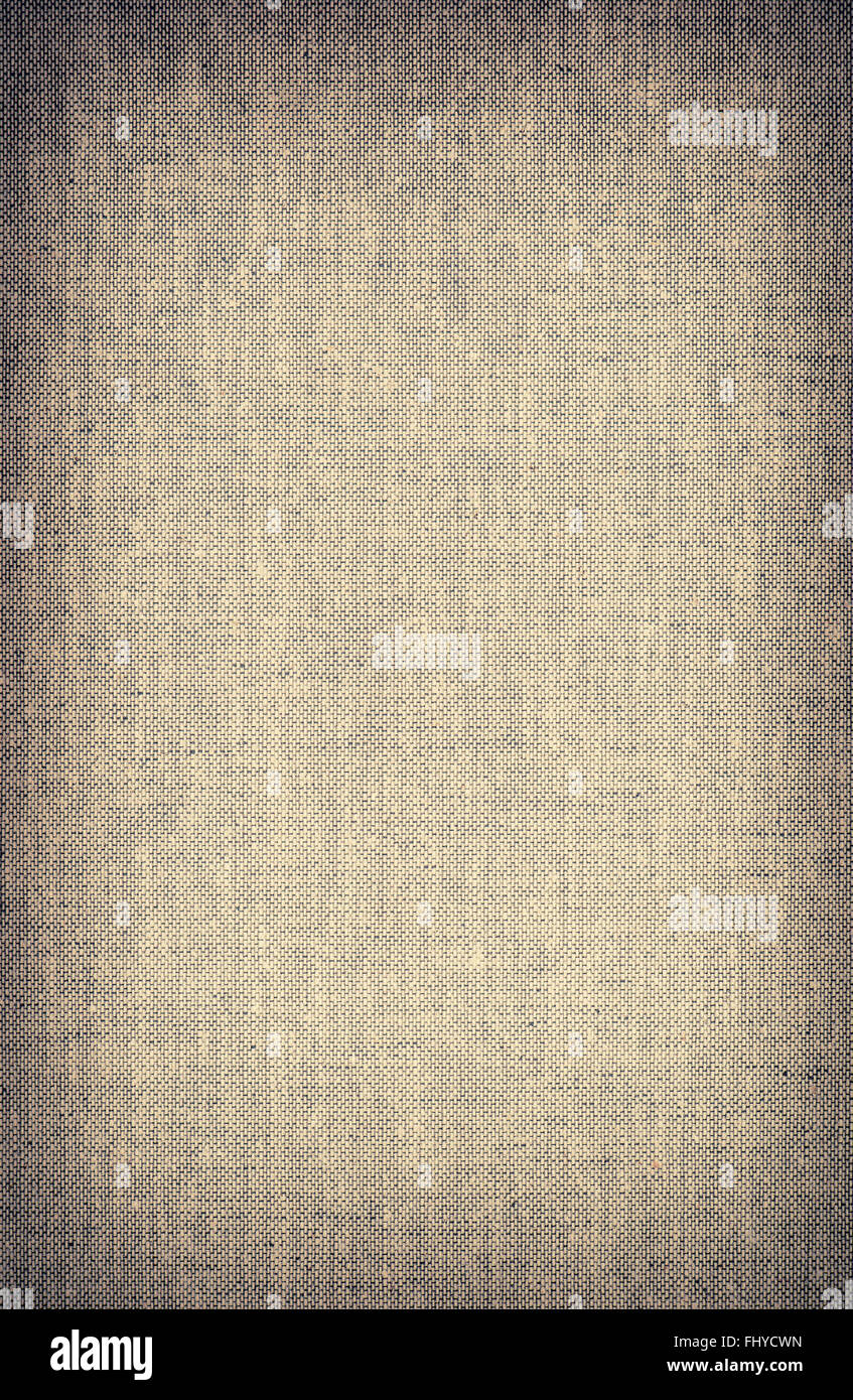 Textil-Hintergrund. Vintage strukturiertem Leinen mit vignette Stockfoto