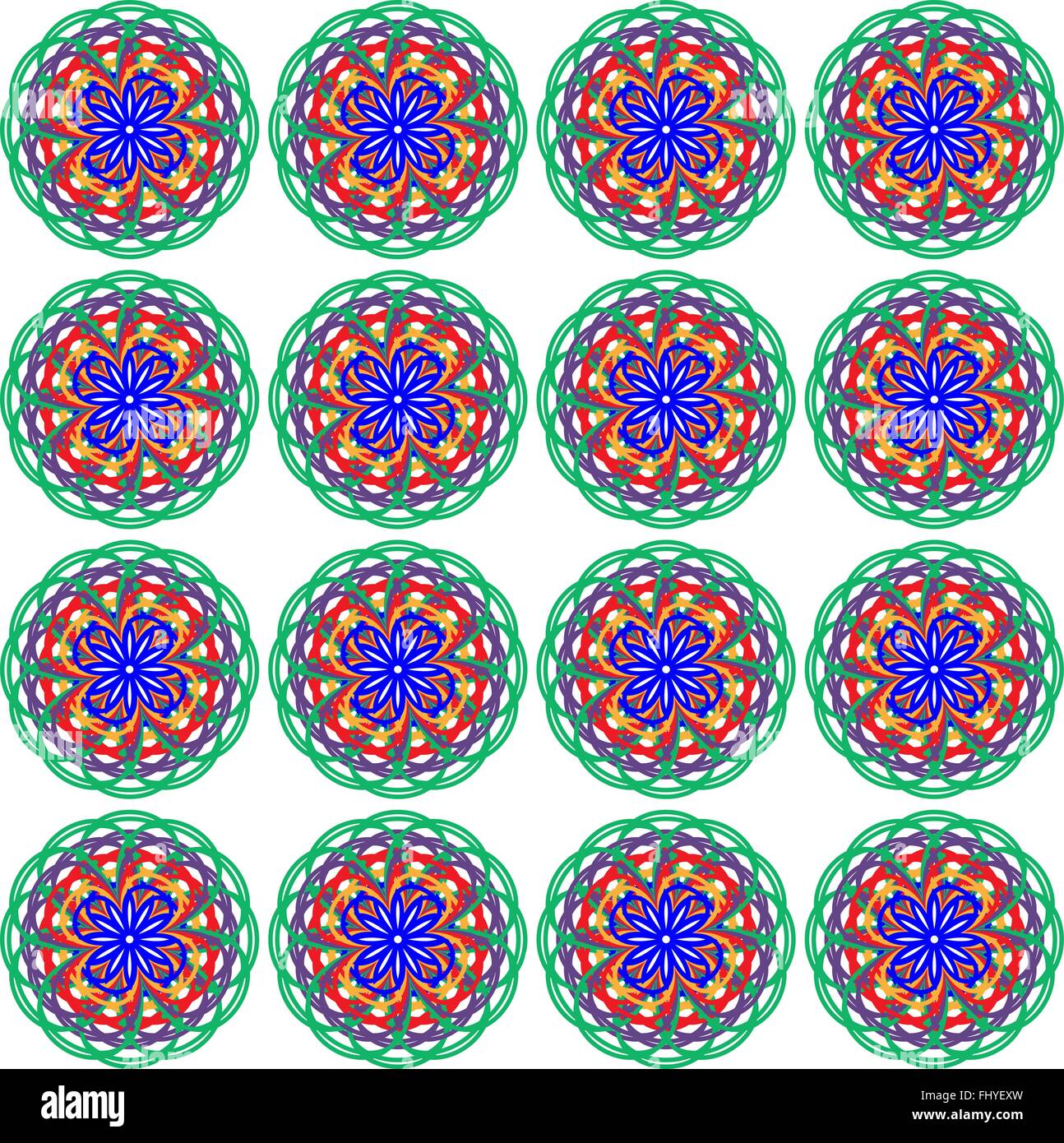 Altmodisches Blumendruck für Stoff. Nahtlose Muster in verschiedenen Farben mit dominanten blauen Farbe. Digitale Vektor-illustration Stock Vektor