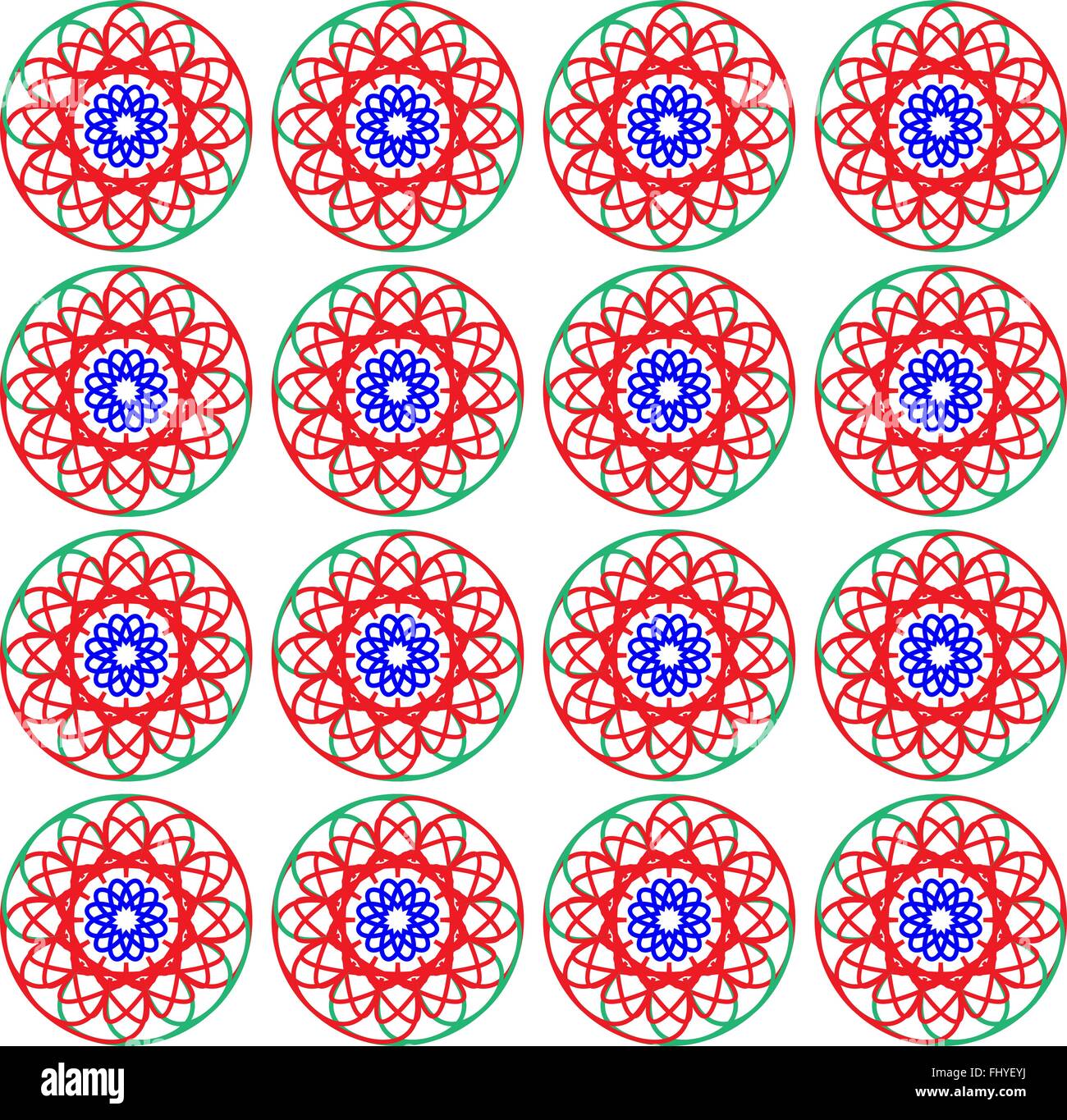 Altmodisches Blumendruck für Stoff. Nahtlose Muster in verschiedenen Farben mit dominanten rot. Digitale Vektor Hintergrund krank Stock Vektor