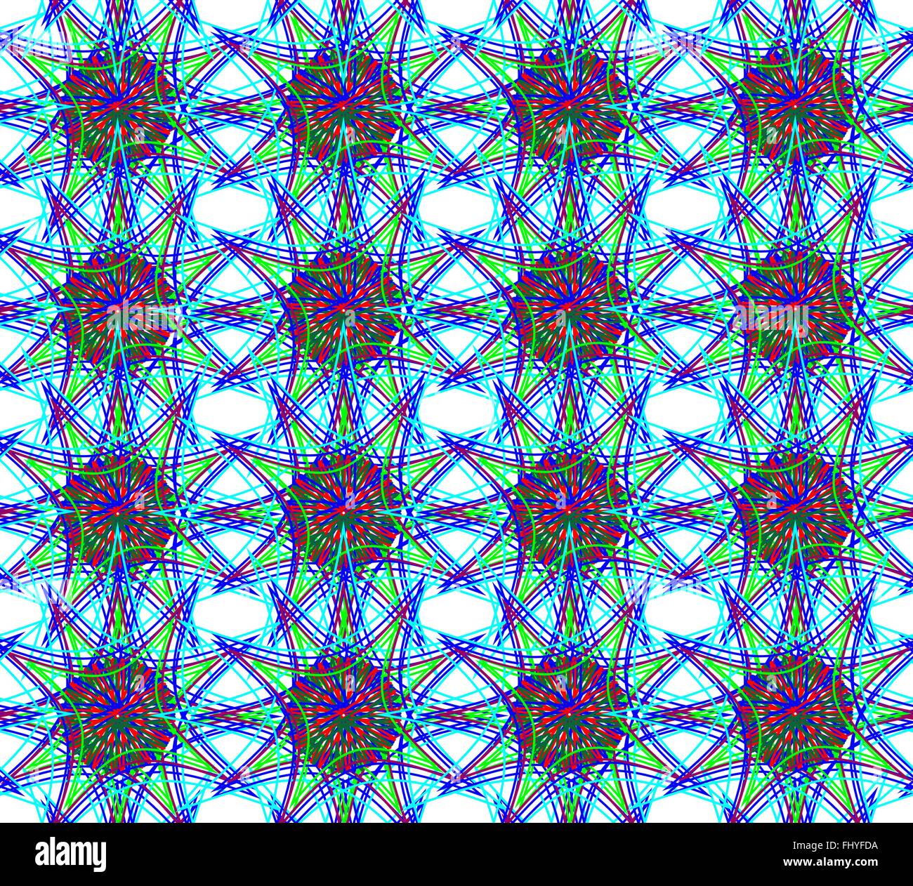 Abstrakte nahtlose floralen Muster in verschiedenen Neonfarben mit dominanten blauen Farbe. Digitale Vektorgrafik Hintergrund. Stock Vektor