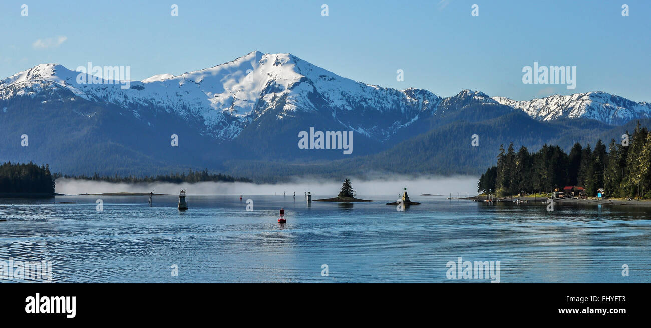 Das Nordende von Wrangell Narrows in der Nähe von Petersburg, Alaska Stockfoto