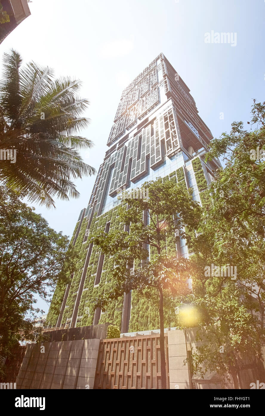 Maharashtra, Indien, Mumbai, Antilia Gebäude Stockfoto