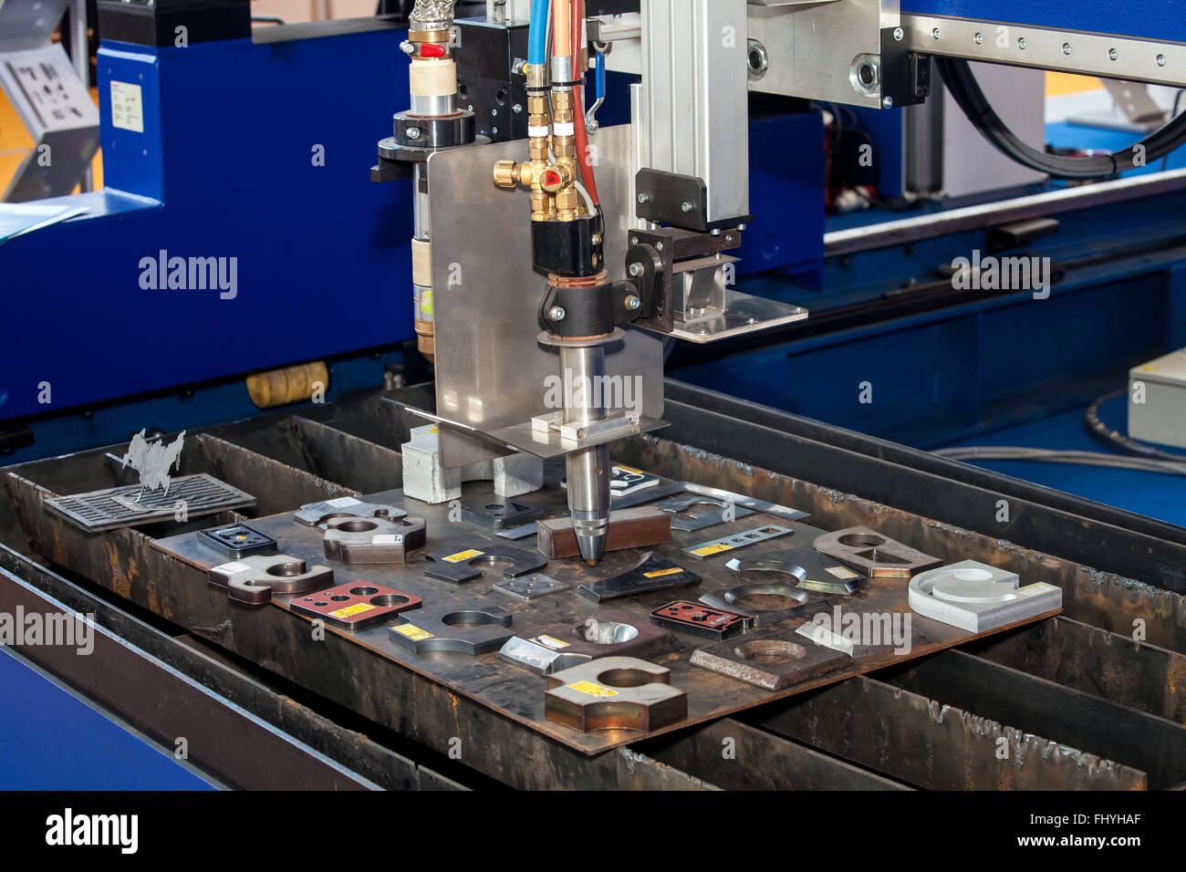 Laser-Ausschnitt-Maschine Stockfoto