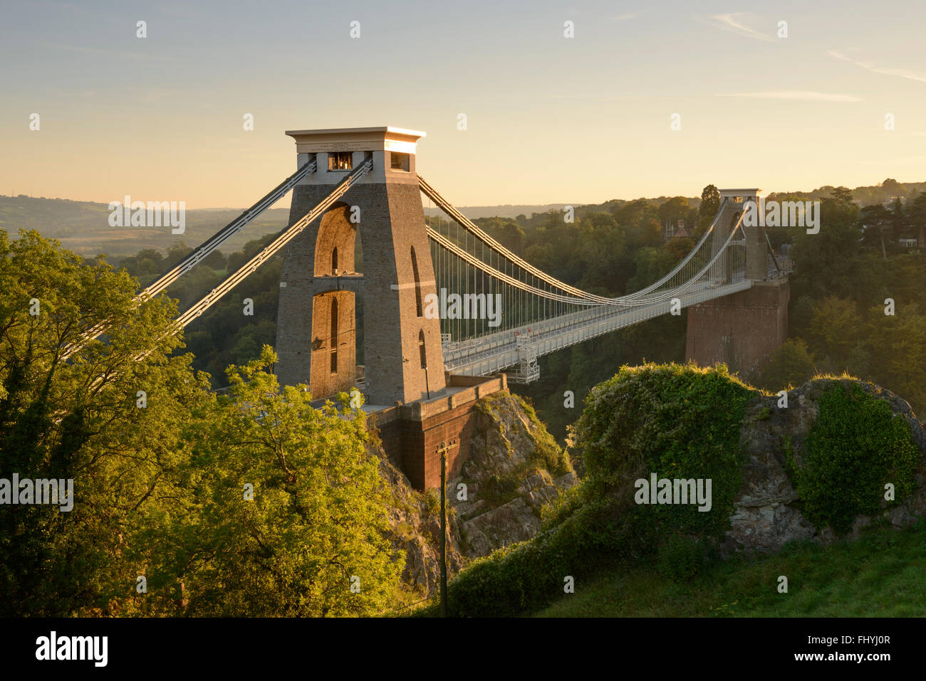 Clifton Suspension Bridge in Bristol an einem Sommernachmittag. Stockfoto