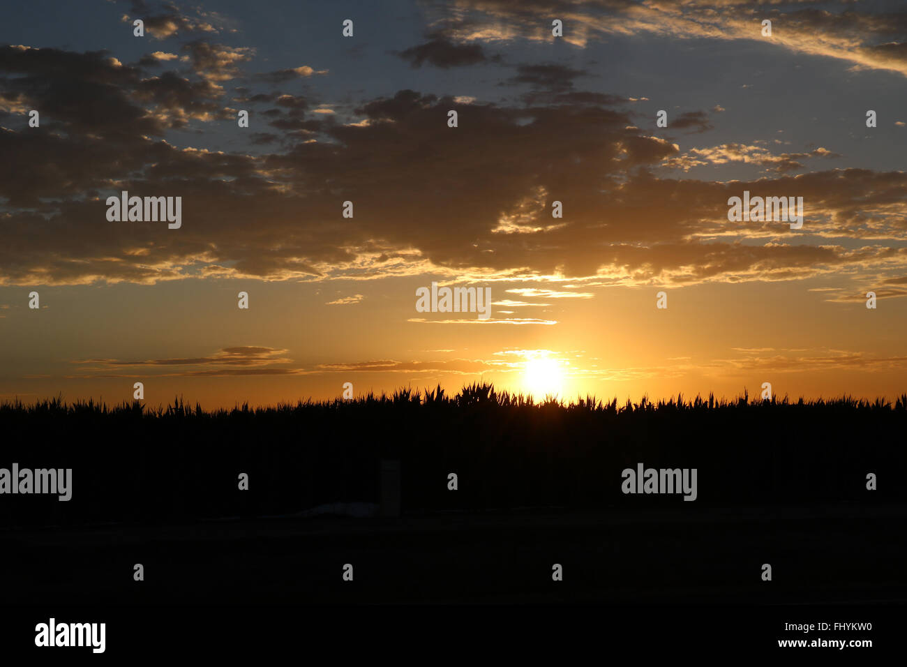 La Grange bei Sonnenuntergang, California Stockfoto