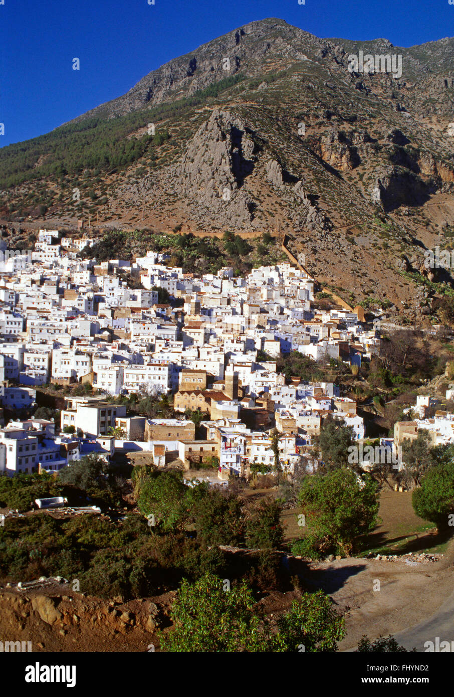 Die schönen weißen gewaschenen CHECHAOUEN befindet sich in der RIF-Gebirge des nördlichen Marokko Stockfoto