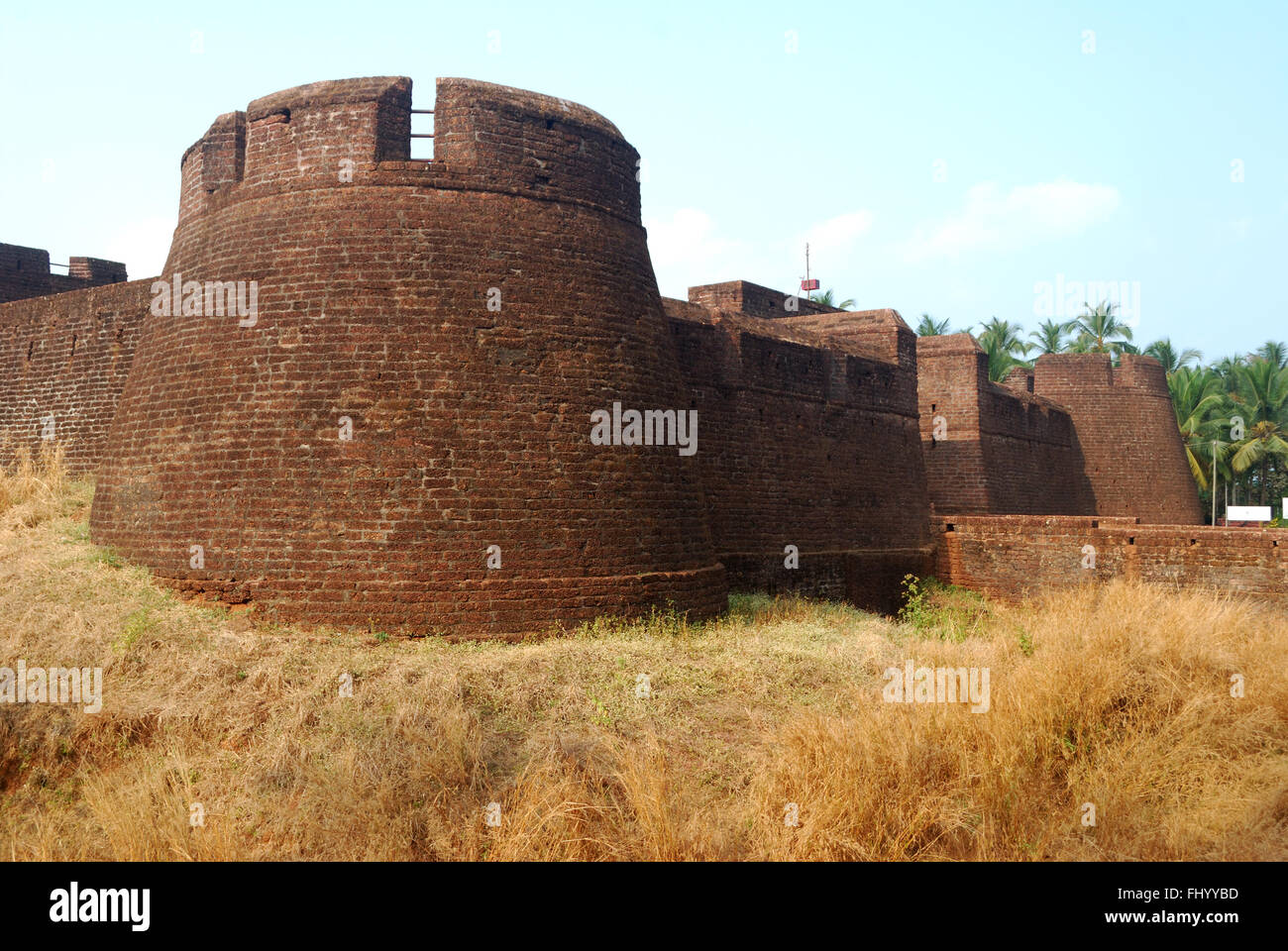 Bekal Forts, Kasargod, Kerala, Indien. Diese massive Festung wurde von Shivappa Nayak 1650 n. Chr. gebaut. Stockfoto