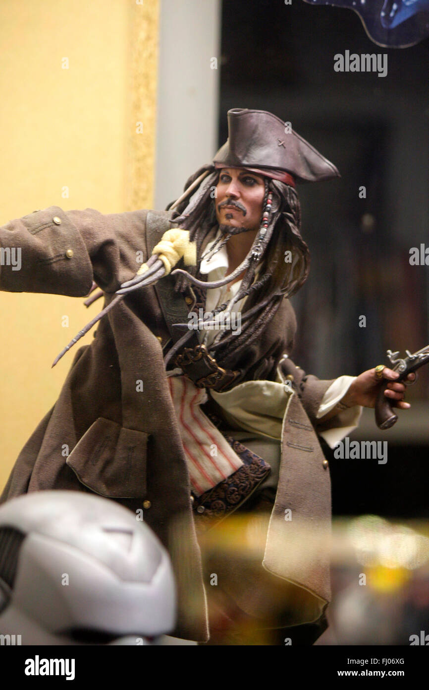 Figur des Piratenkapitaens "Jack Sparrows" (Gespielt von Johnny Depp "aus"Fluch der Karibik"(Pirates of the Caribbean), Berlin Stockfoto