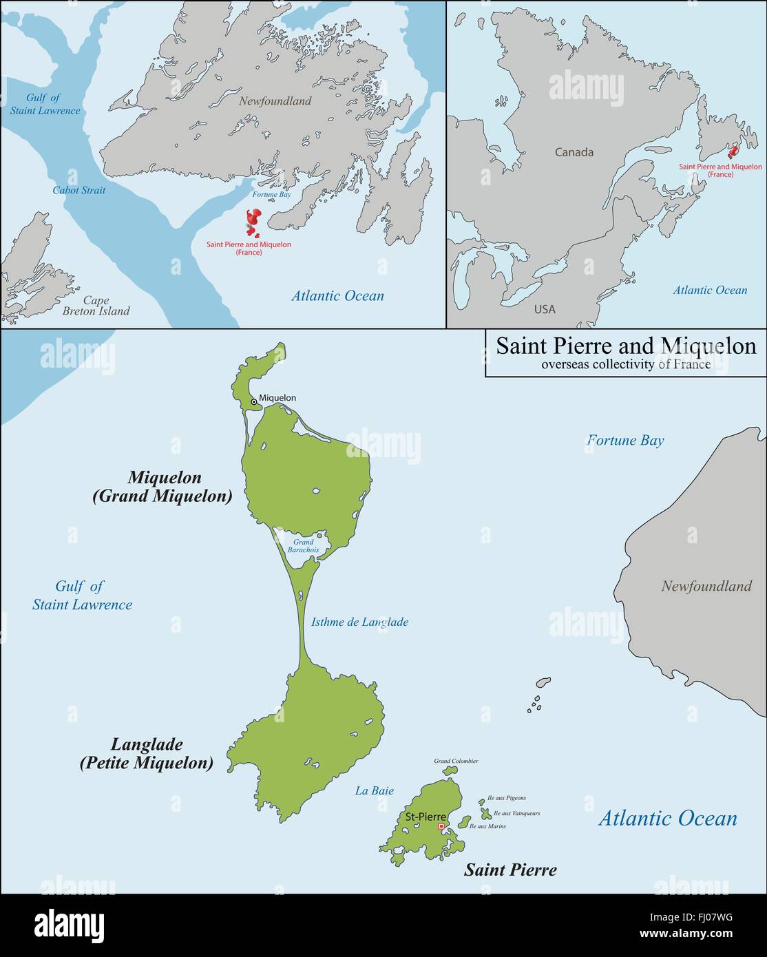 Karte von Saint-Pierre und Miquelon Stock Vektor