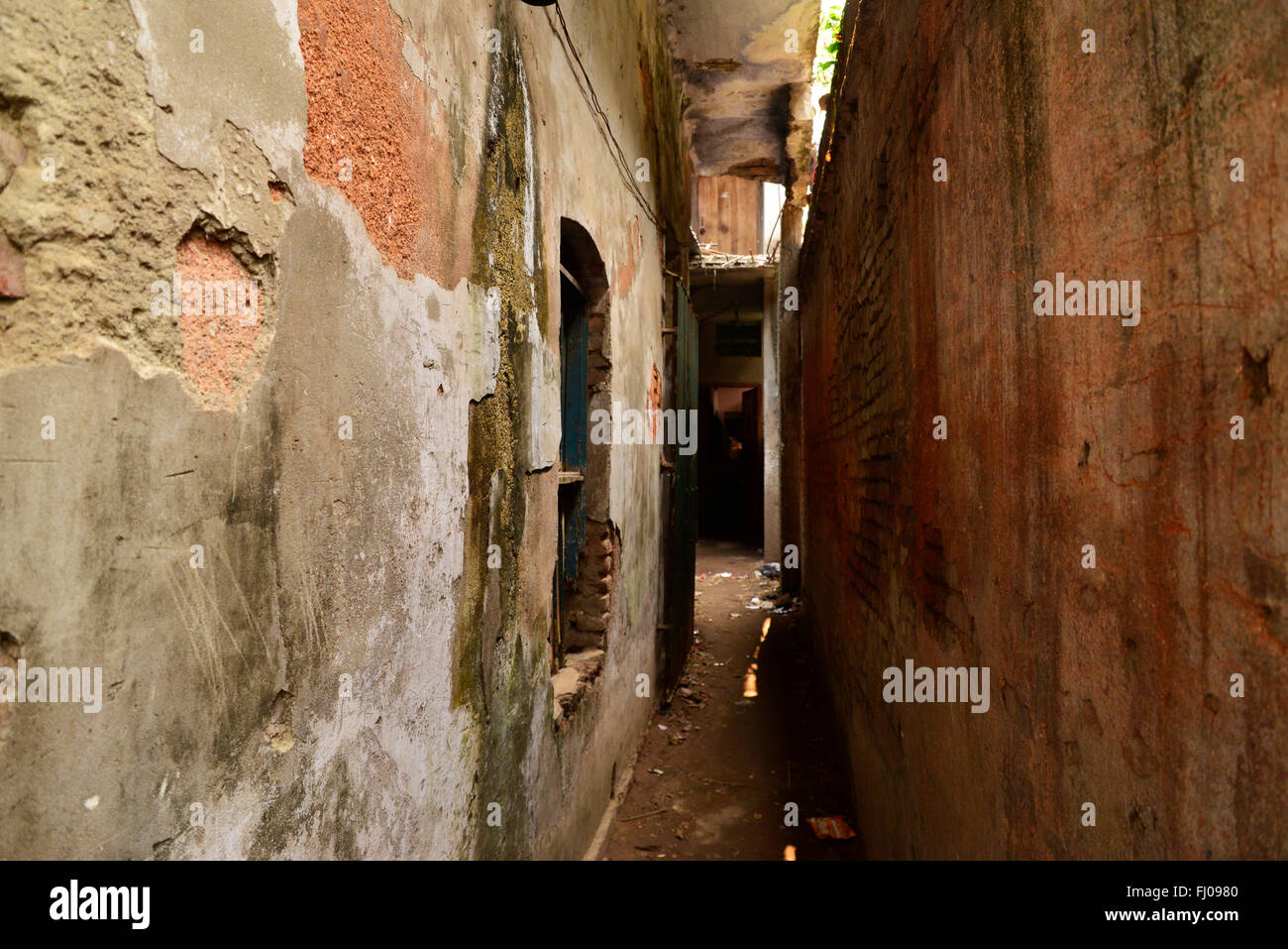 Eine Straße Blick auf die Altstadt Stadt Dhaka City. Altstadt ist eines der Heritage Place in Bangladesch Stockfoto