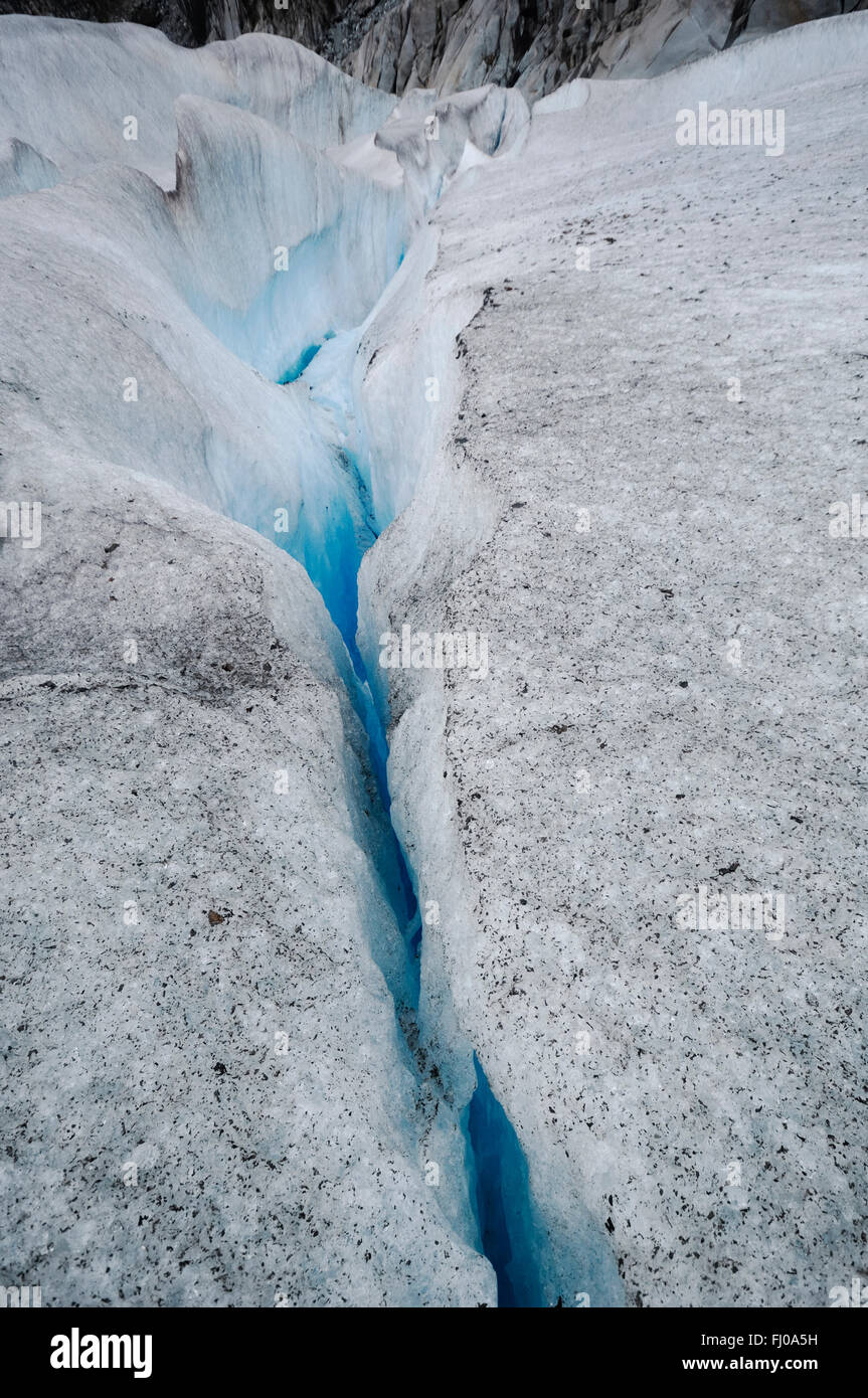 Moulin am Mendenhall-Gletscher, Juneau, Alaska Stockfoto