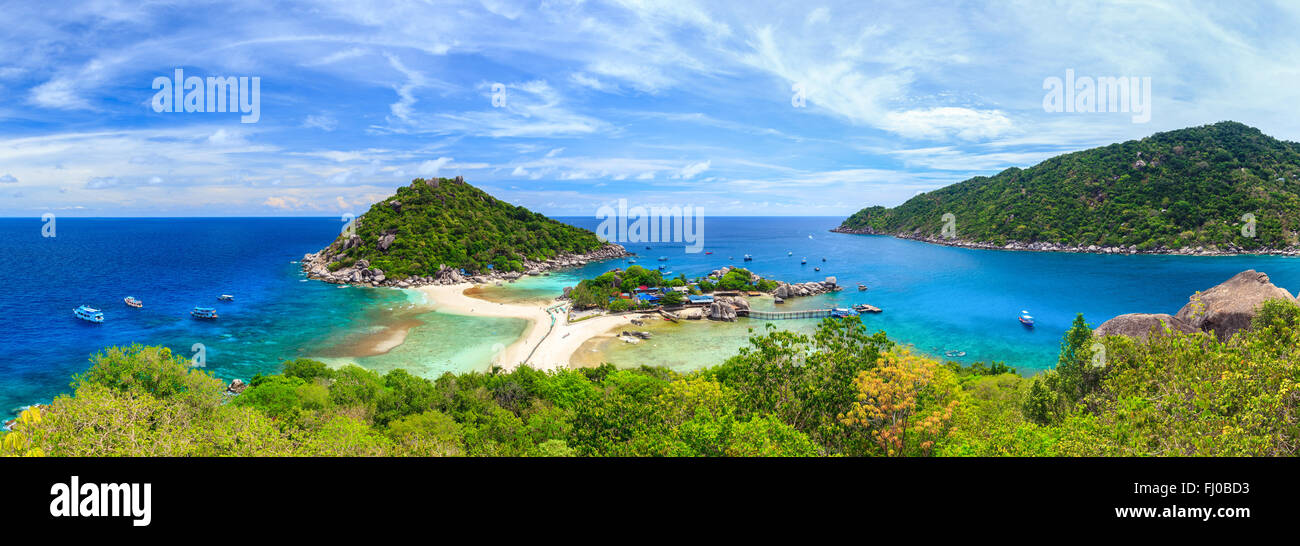 Panorama des Koh Nangyuan Insel, Suratthani, Süden von Thailand Stockfoto
