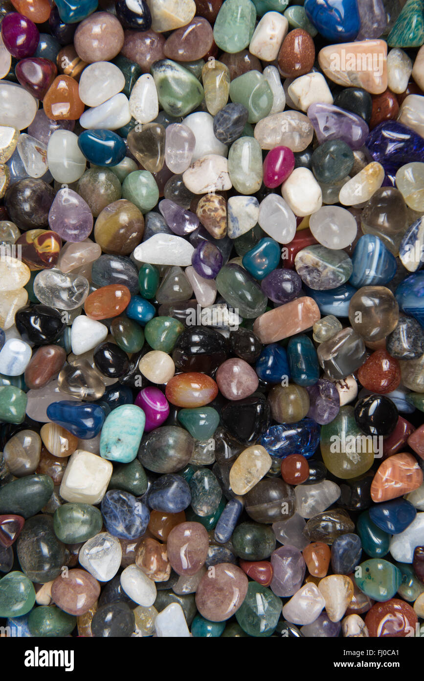 Semi-precious Gem Stones Hintergrund Stockfoto