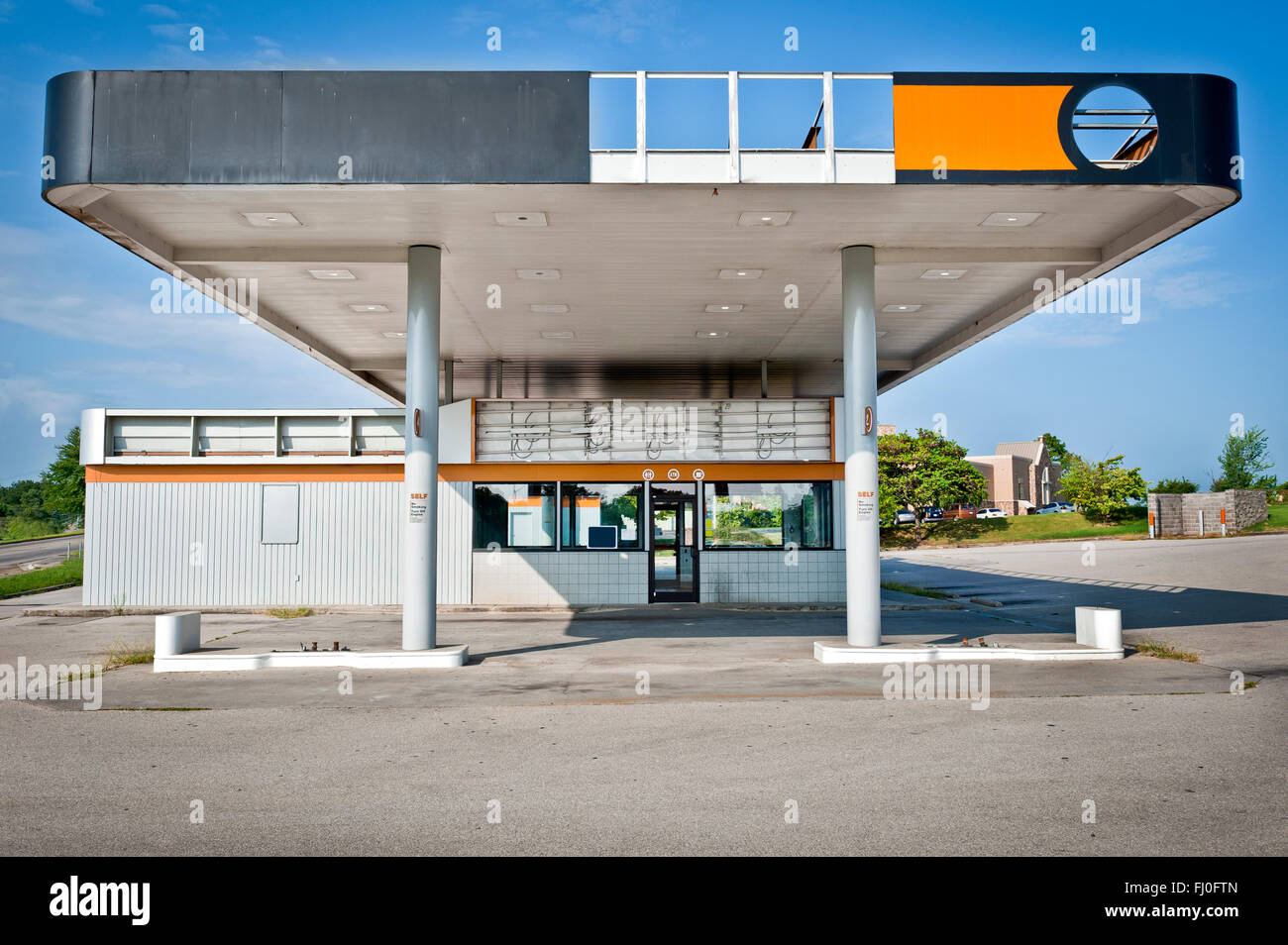 Konkurs-Gas-Station-Convenience-Store Stockfoto
