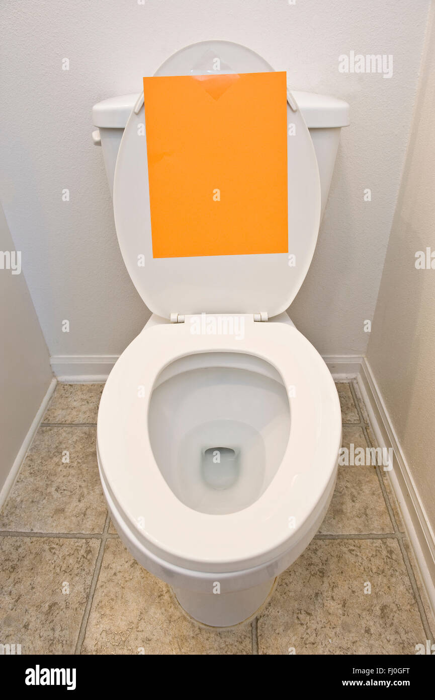 Leere Zeichen auf Toilette Stockfoto