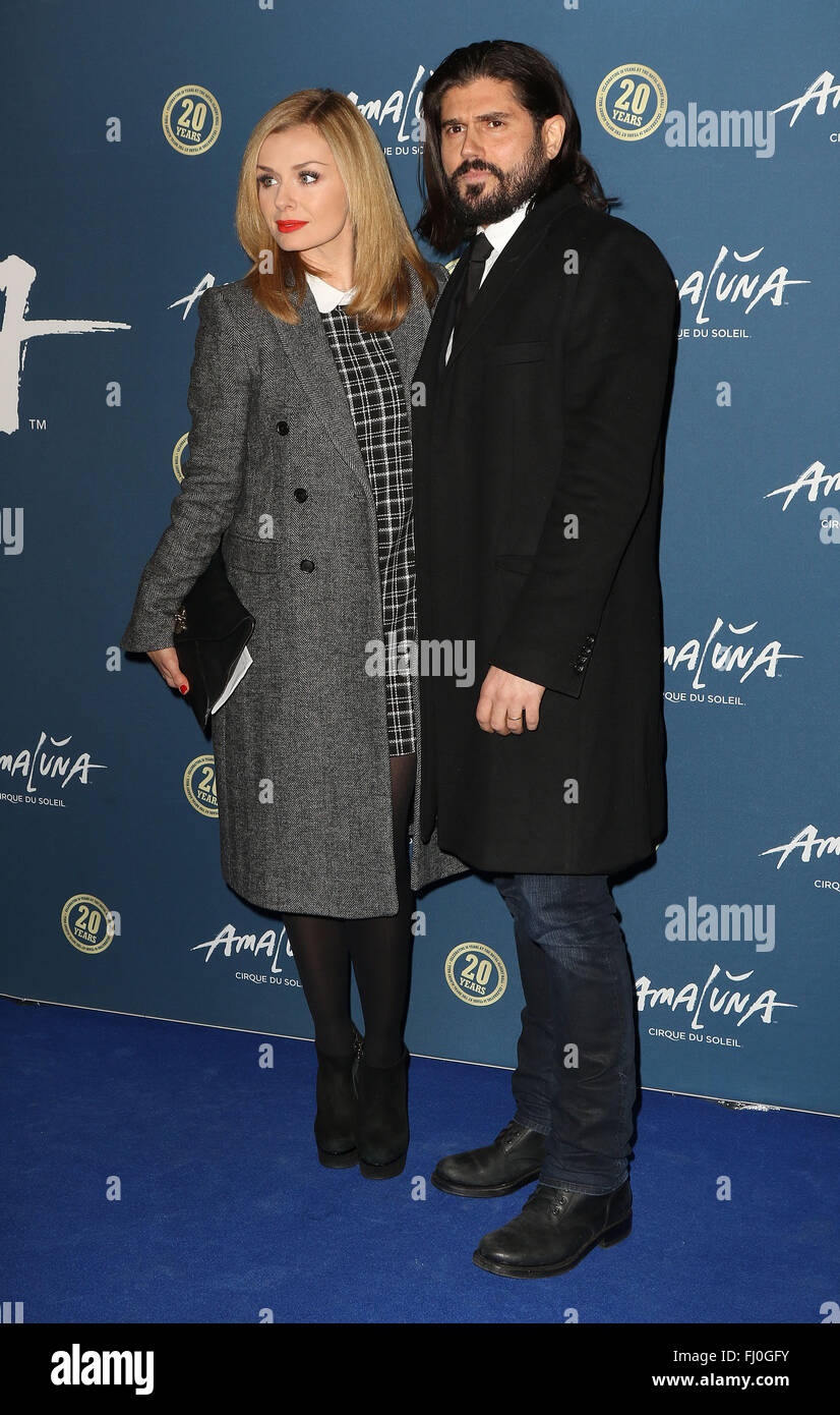 19. Januar 2016 - Katherine Jenkins und Andrew Levitas Teilnahme an "Cirque du Soleil: Amaluna' drücken, Nacht, in der Royal Albert Hall Stockfoto