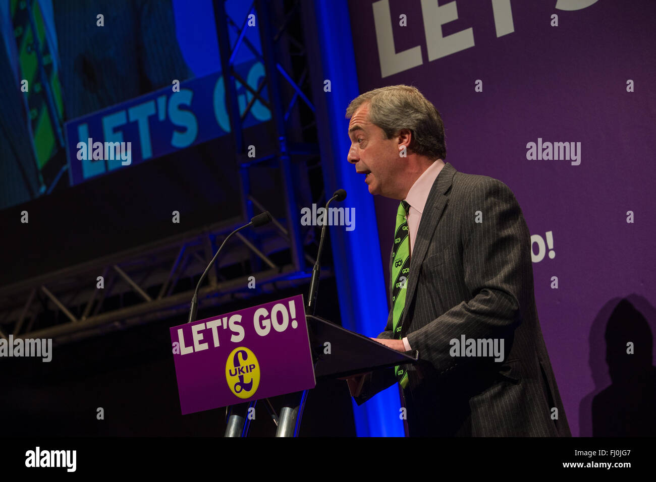 Llandudno, Wales, UK. 27. Februar 2016. Der UKIP Frühjahrstagung 27. Februar 2016. In Llandudno, Gwynedd Credit: Alan Dop / Alamy Live News Stockfoto