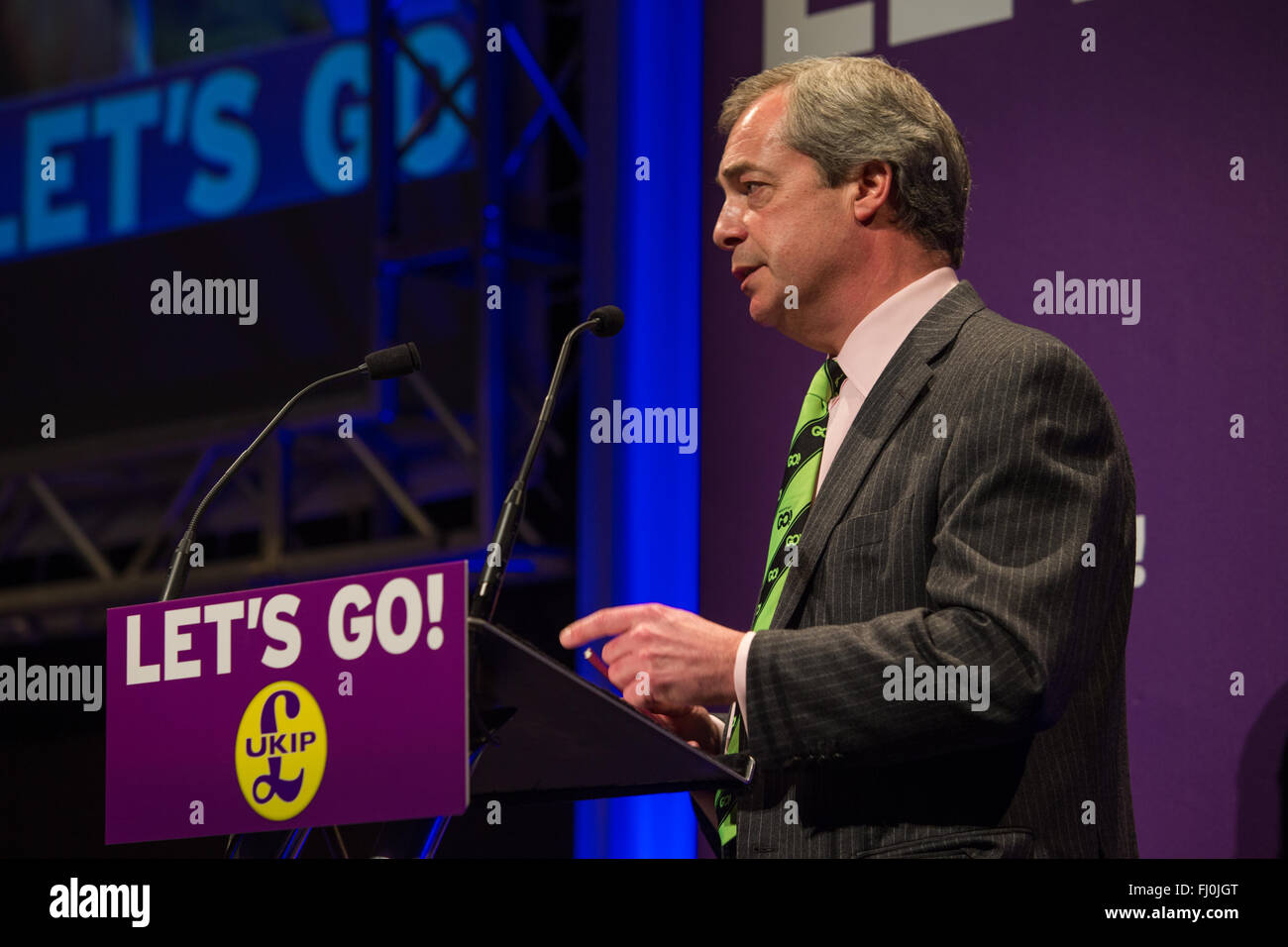 Llandudno, Wales, UK. 27. Februar 2016. Der UKIP Frühjahrstagung 27. Februar 2016. In Llandudno, Gwynedd Credit: Alan Dop / Alamy Live News Stockfoto