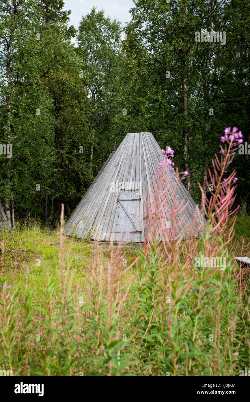 Bild von Sami Gebäude in Sapmi, Schwedisch-Lappland Stockfoto