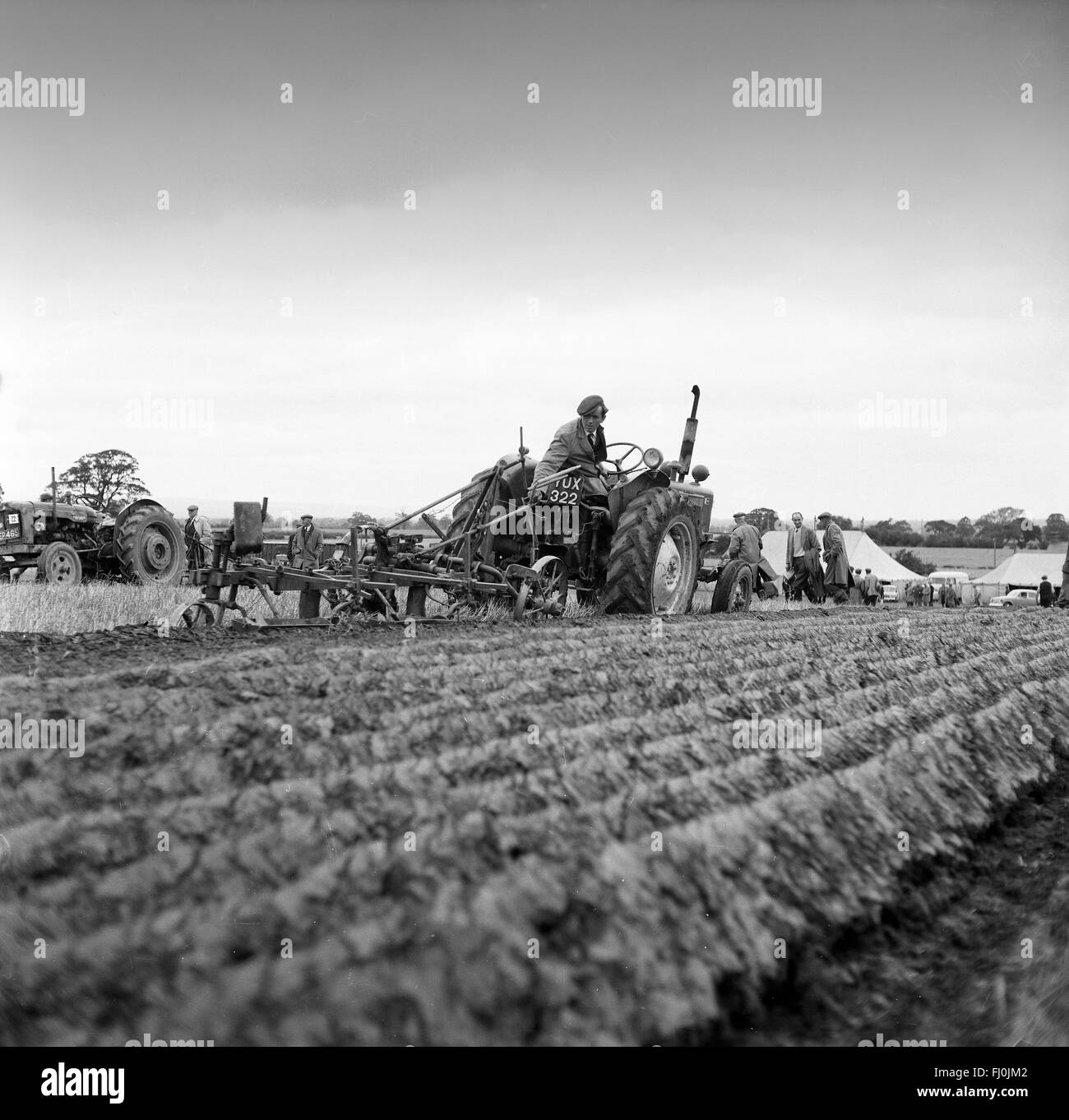 Bauern Pflügen Wettbewerb bei Cruckton auf Shropshire 1960er Jahre Stockfoto