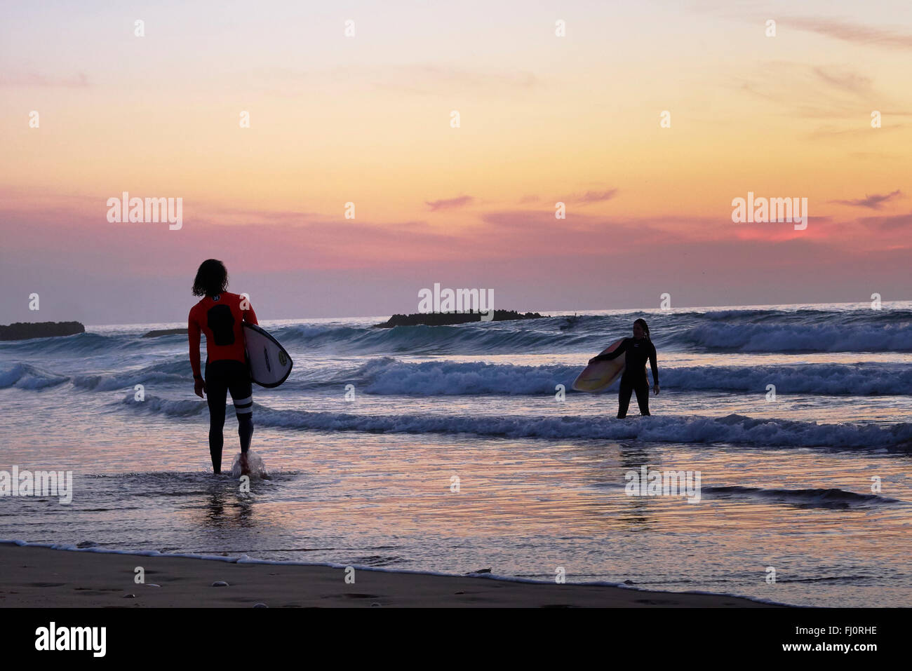 Afrikanischen Sonnenuntergang - "Tamraght" - Marokko Stockfoto