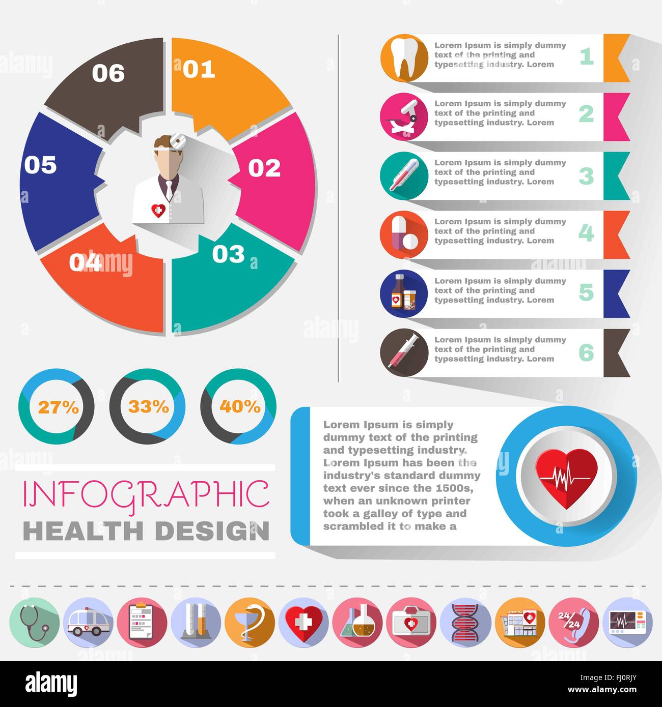 Medizinische Vektor Infografik Gesundheit Design Flyer Im Gesundheitswesen Verwandte Bunte Icons Digitalen Hintergrund Banner Illustration Stock Vektorgrafik Alamy