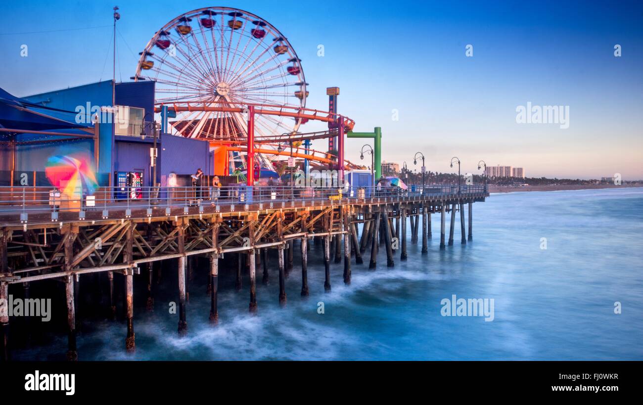 Santa Monica Pier - Riesenrad Stockfoto