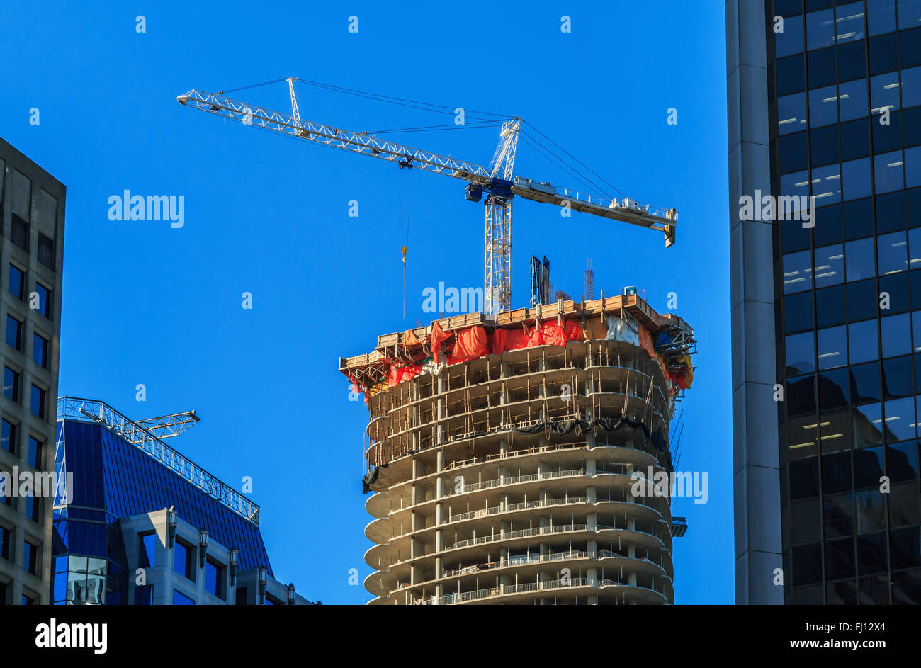 Baustelle in Downtown Vancouver, BC, Kanada Stockfoto